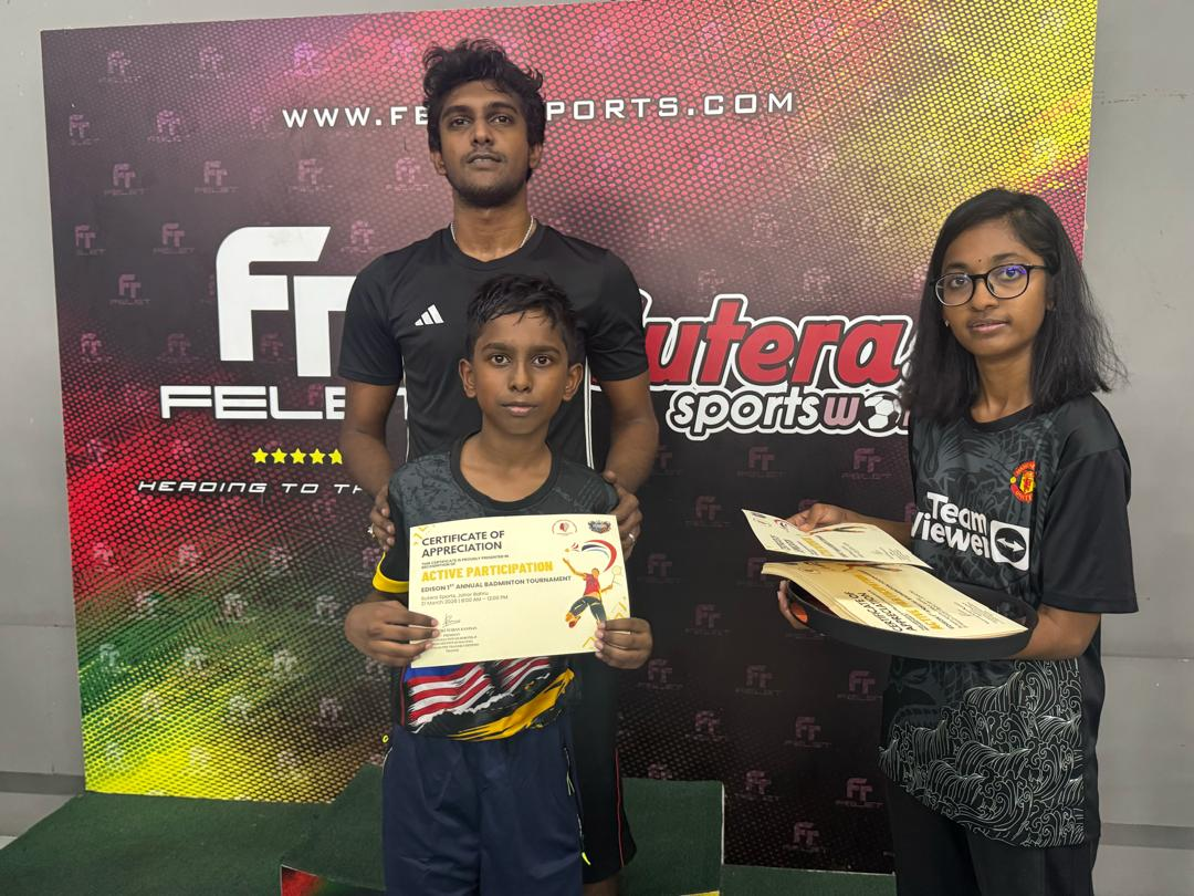Students and parents at the badminton tournament